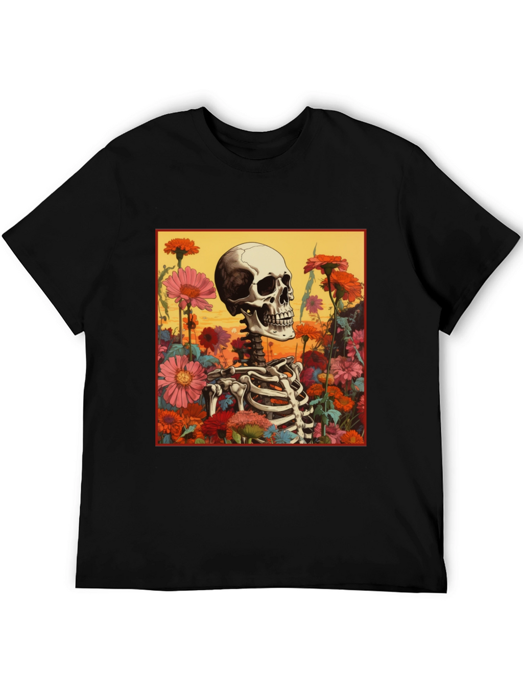 Floral Skeleton Graphic Tee