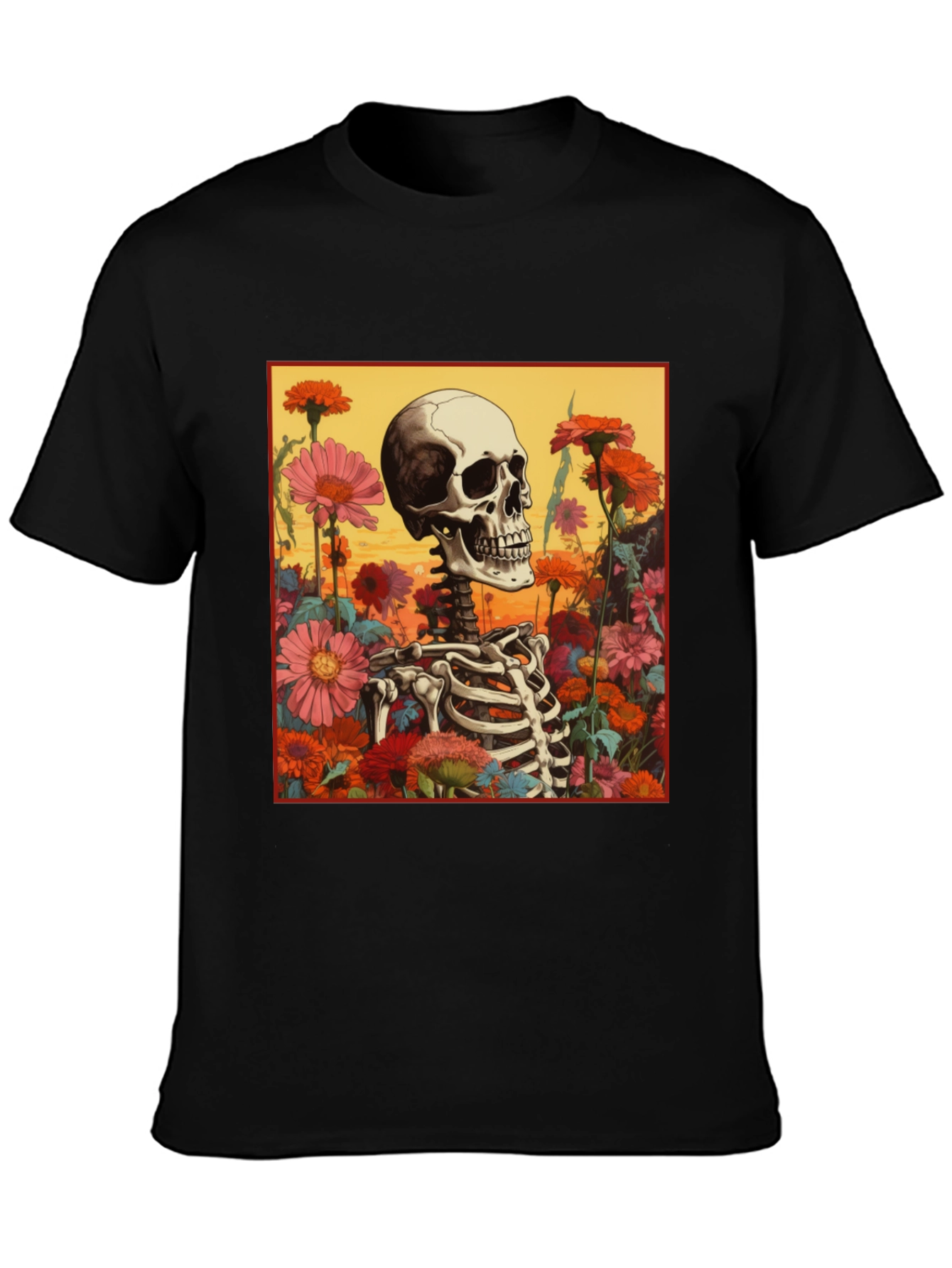 Floral Skeleton Graphic Tee