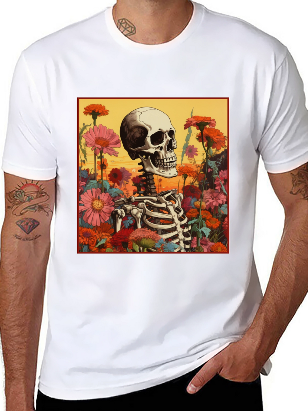 Floral Skeleton Graphic Tee