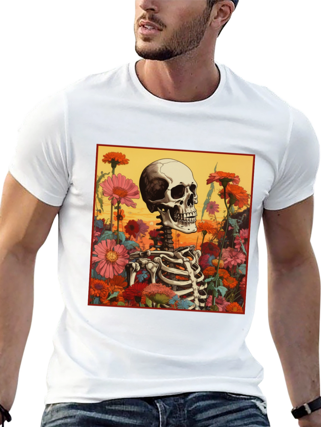 Floral Skeleton Graphic Tee