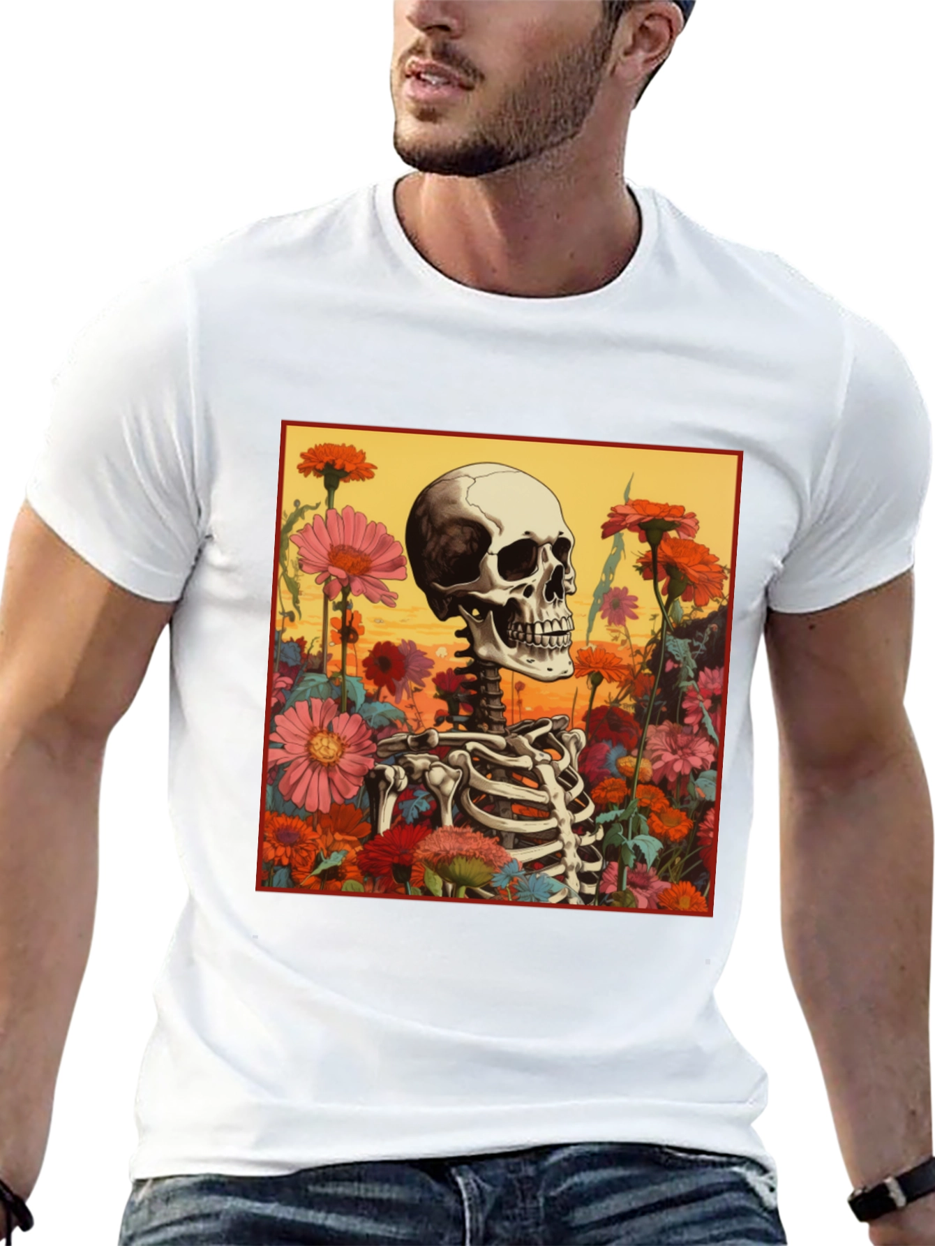 Floral Skeleton Graphic Tee