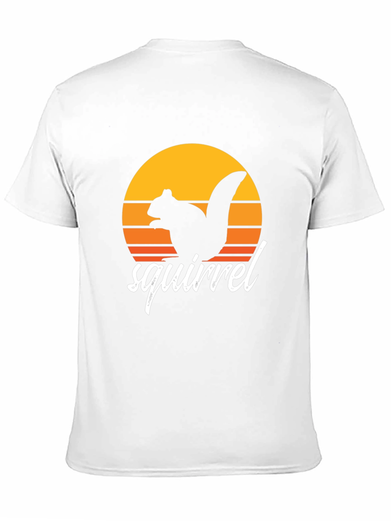 Retro Squirrel Sunset Graphic Tee - Black