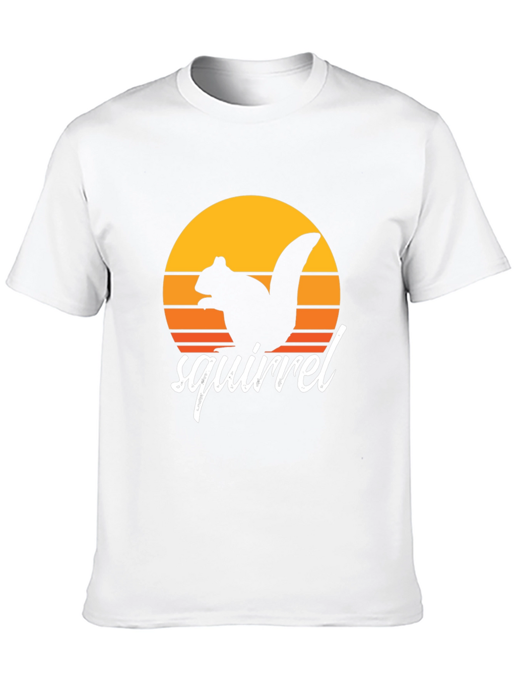 Retro Squirrel Sunset Graphic Tee - Black