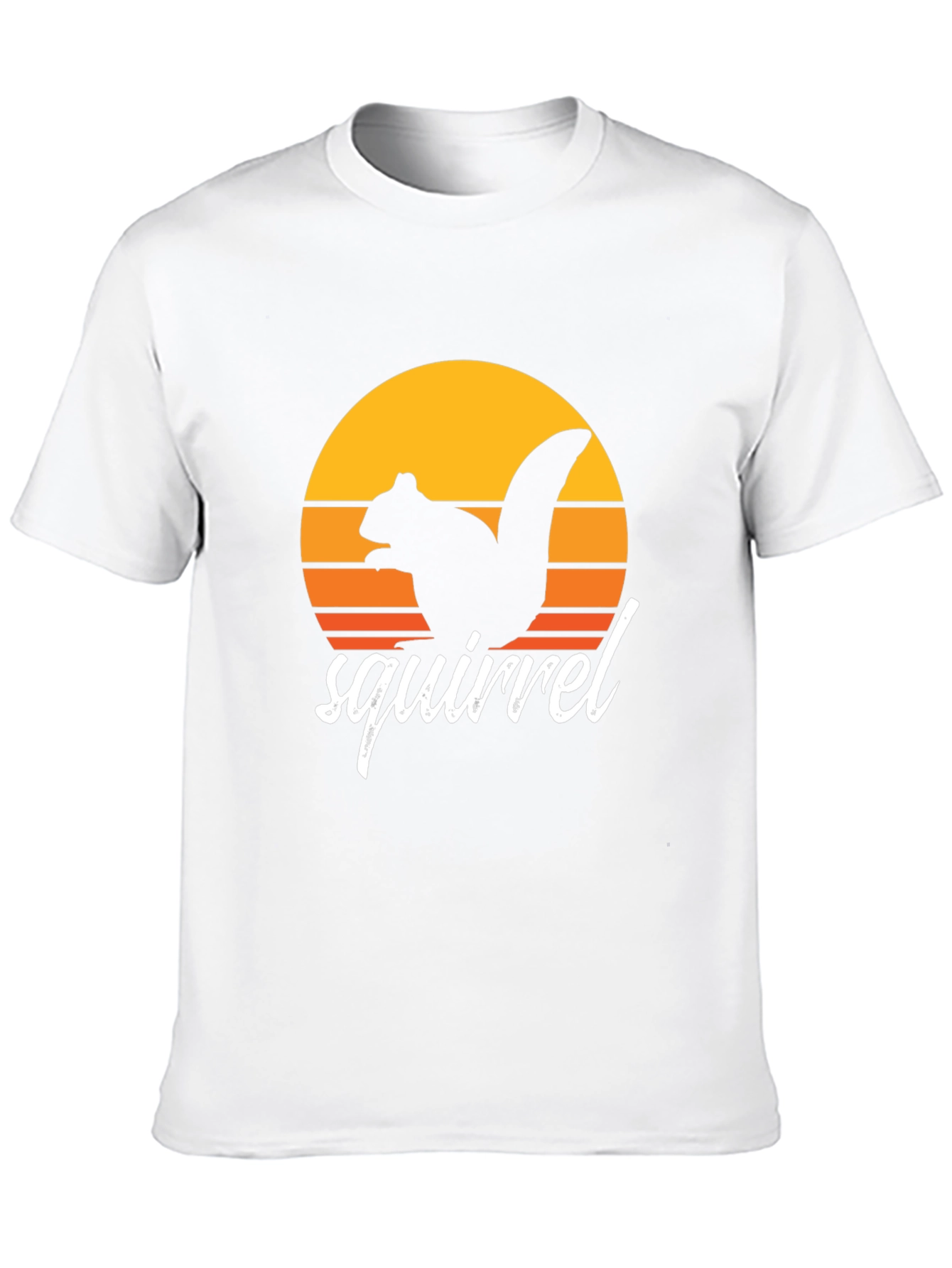 Retro Squirrel Sunset Graphic Tee - Black