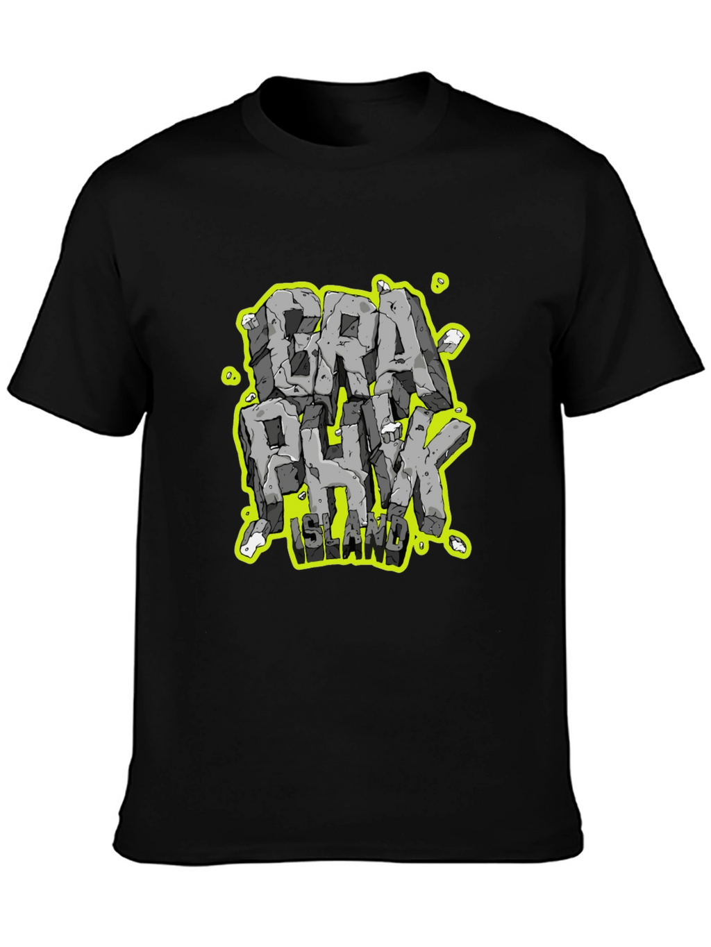 Graphunk Island Graphic Print Black T-Shirt