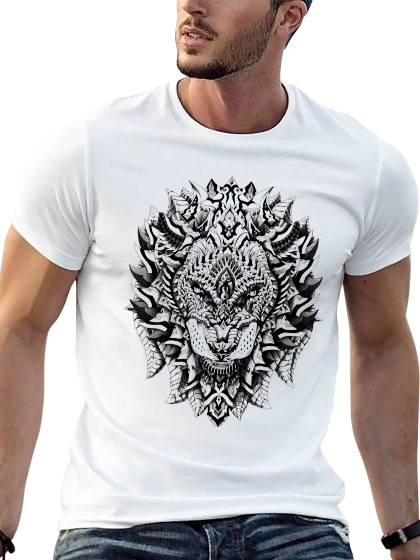 Dark Wolf Graphic Tee - Stylish Mens T-Shirt
