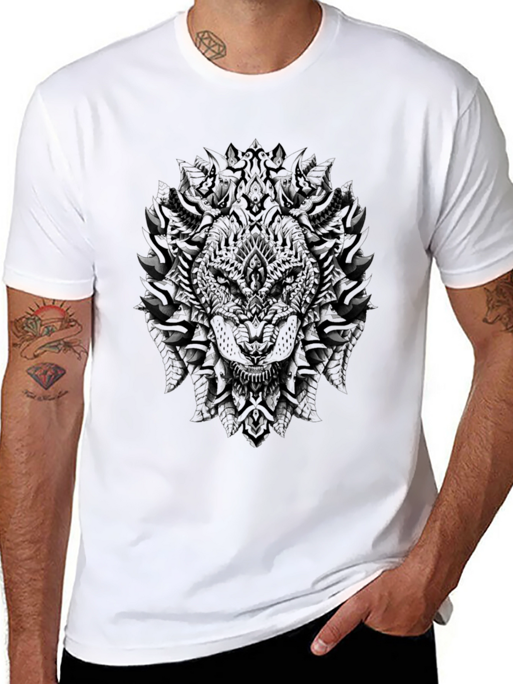Dark Wolf Graphic Tee - Stylish Mens T-Shirt