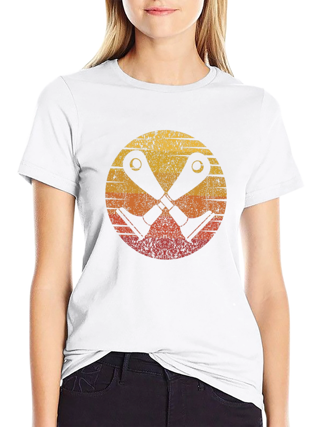 Retro Sunset Crossed Binoculars Graphic Tee