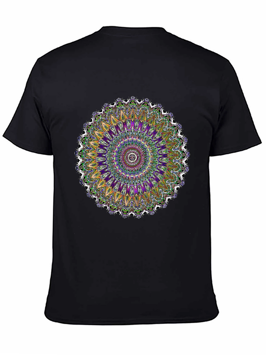 Vibrant Mandala Graphic Tee - Artistic Black T-Shirt