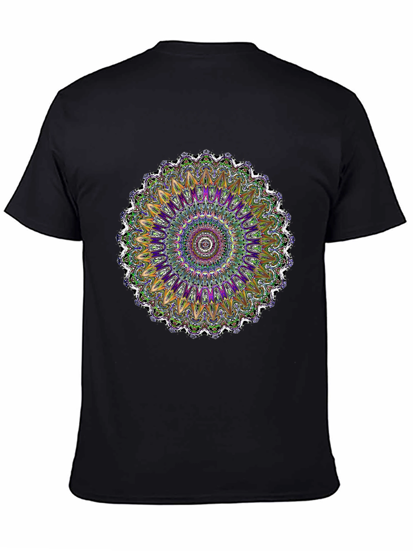 Vibrant Mandala Graphic Tee - Artistic Black T-Shirt