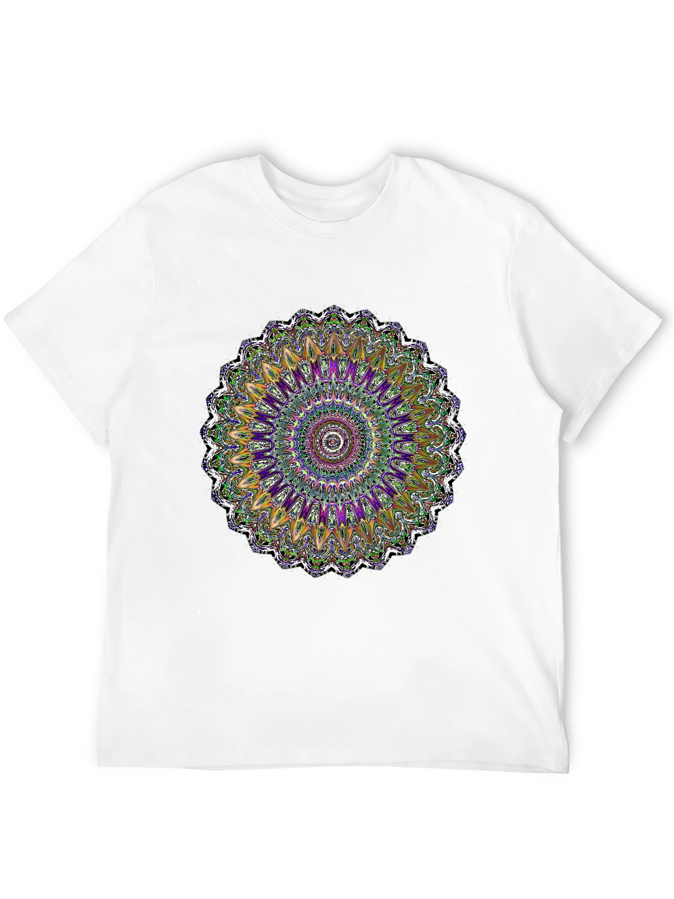 Vibrant Mandala Graphic Tee - Artistic Black T-Shirt