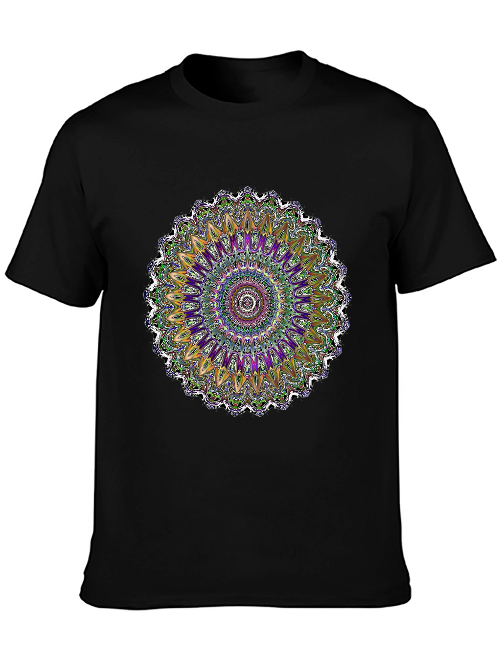 Vibrant Mandala Graphic Tee - Artistic Black T-Shirt