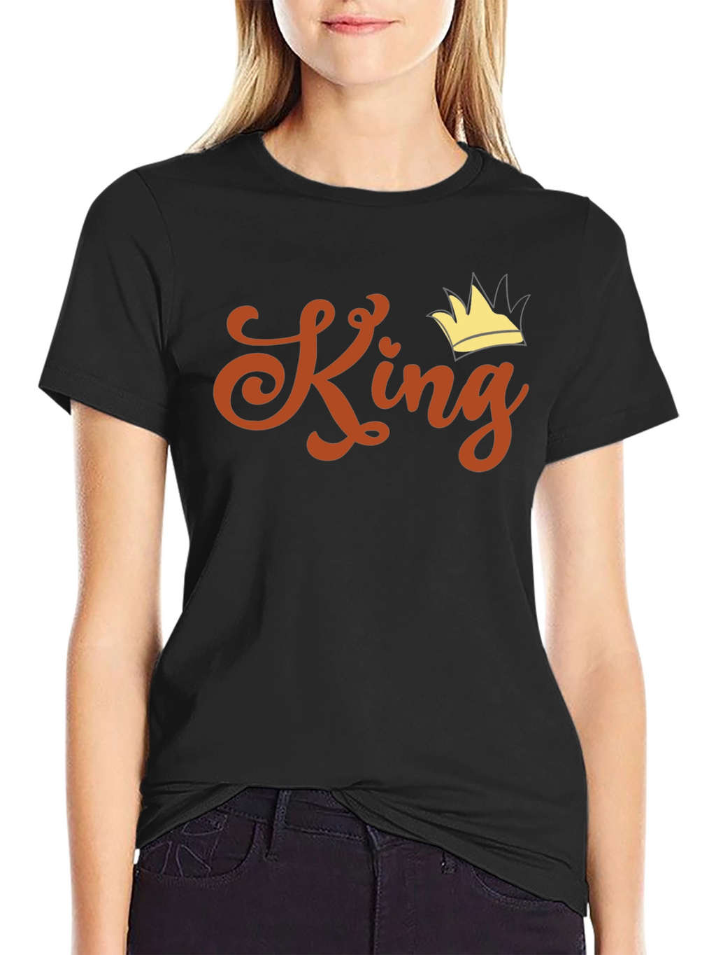 King Crown Graphic Print Black T-Shirt