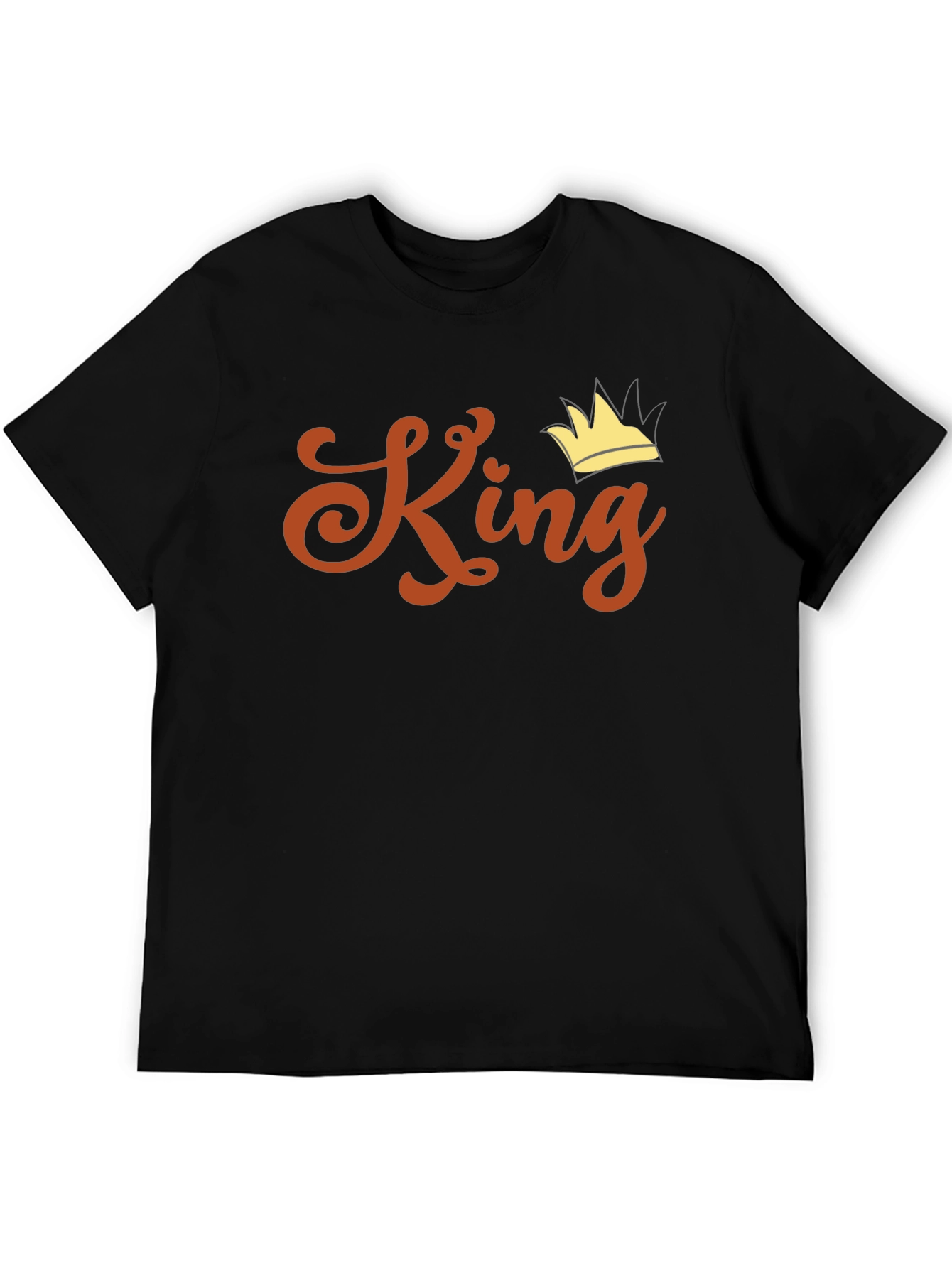 King Crown Graphic Print Black T-Shirt