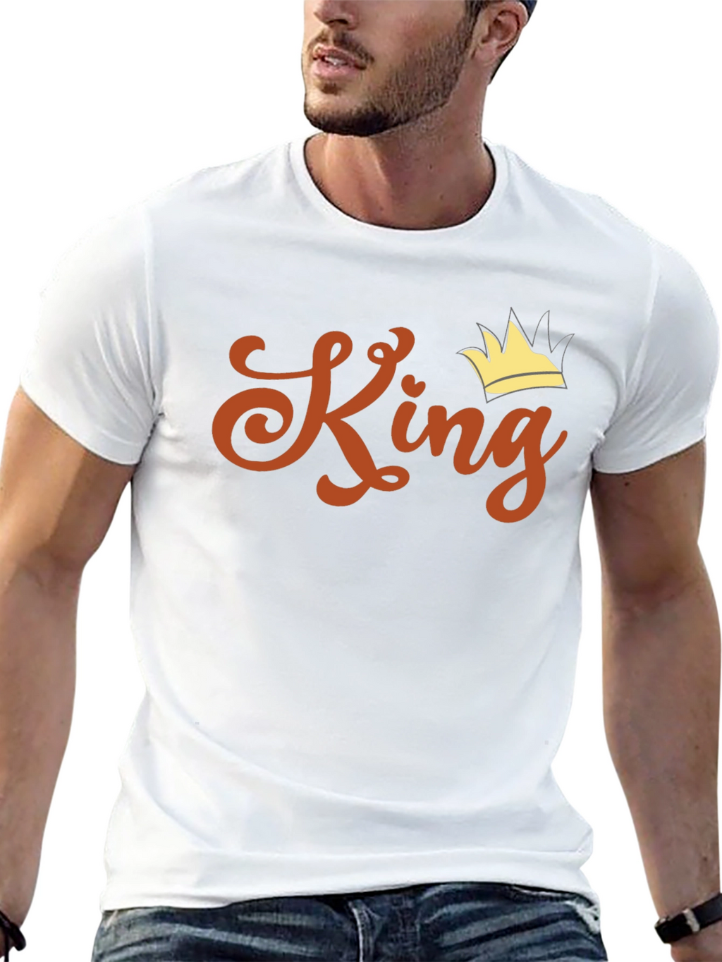 King Crown Graphic Print Black T-Shirt