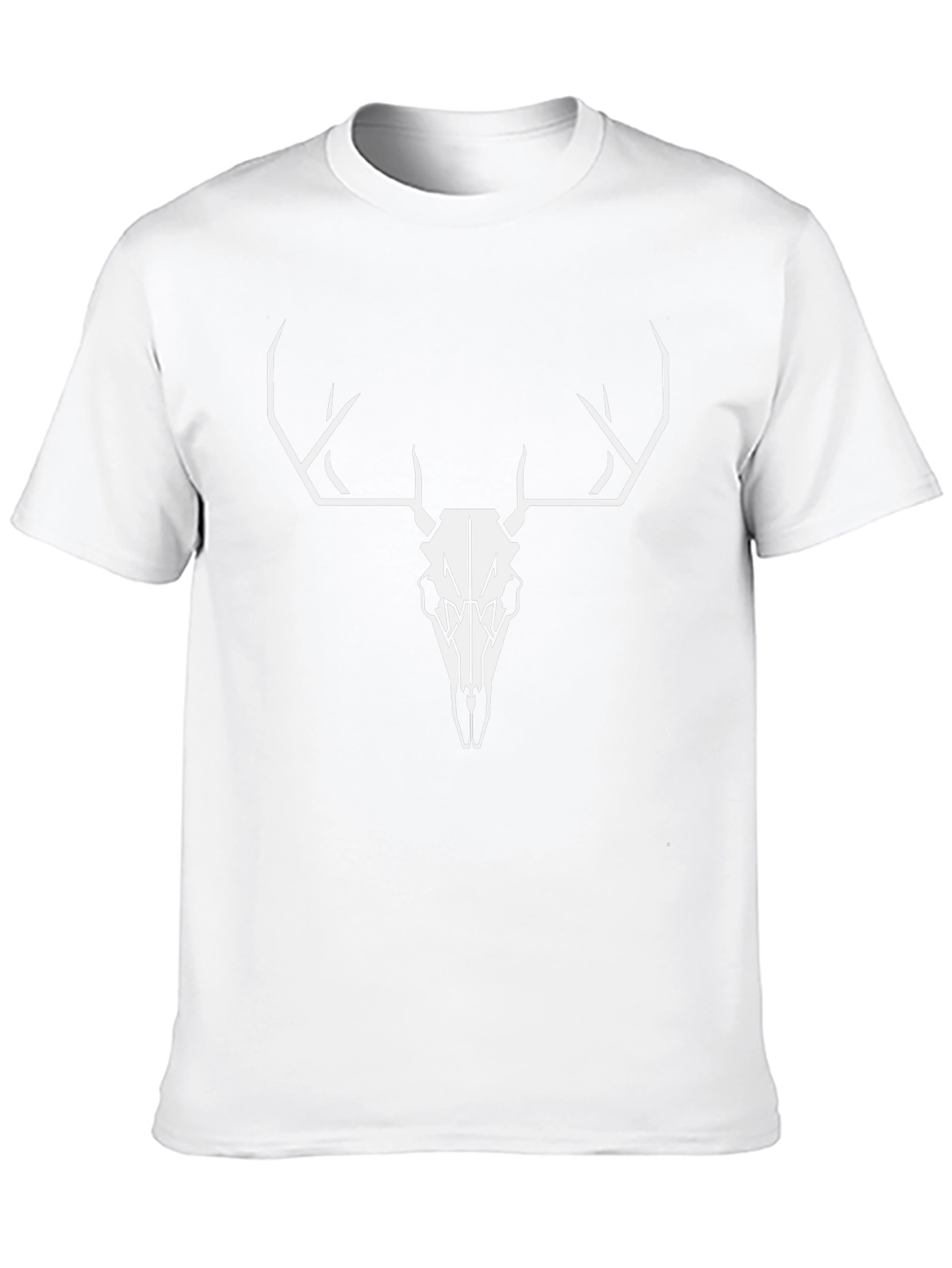 Buck Skull Graphic Tee - Black Cotton T-Shirt