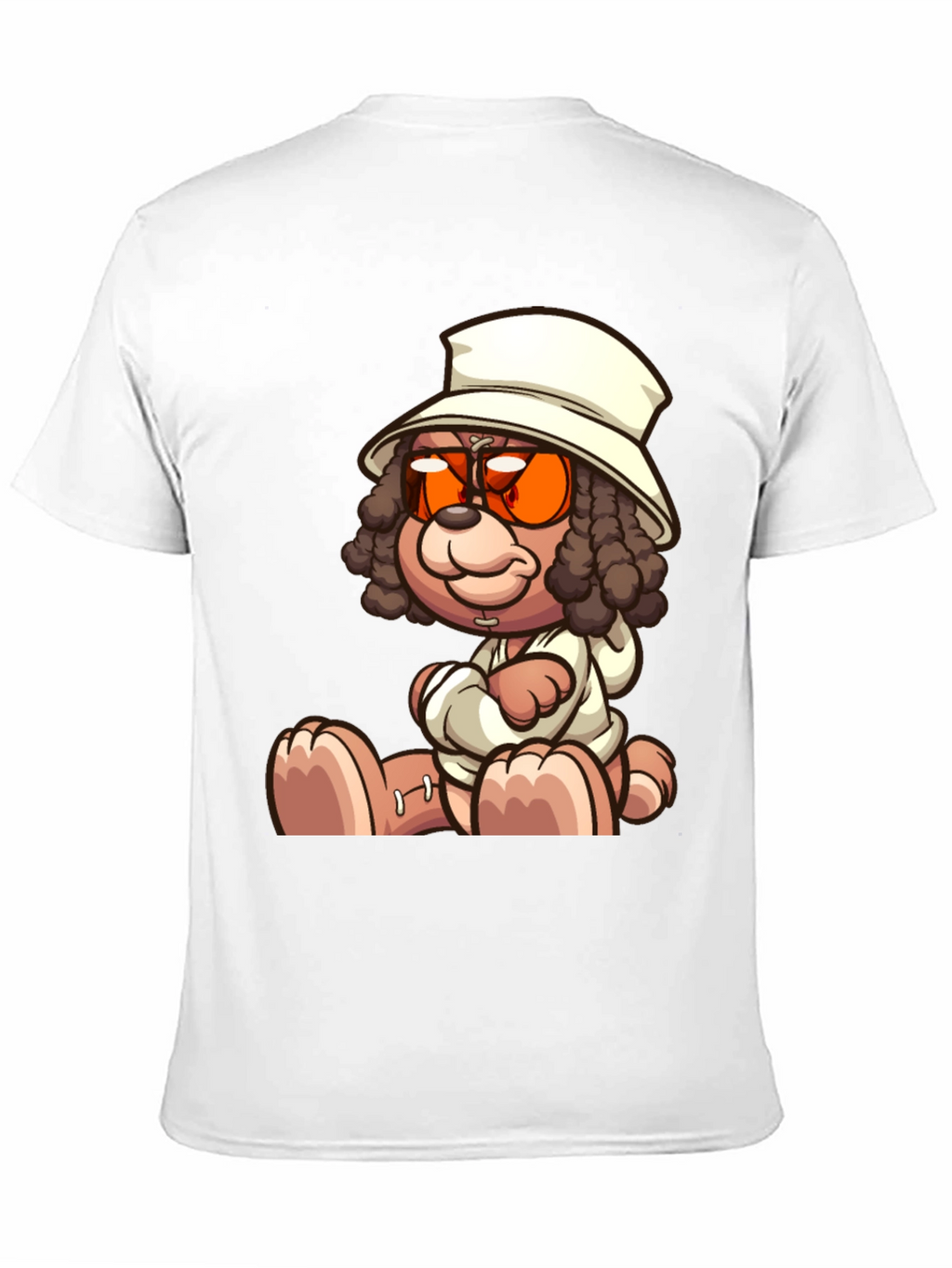 Cartoon Teddy Bear Graphic Black T-Shirt