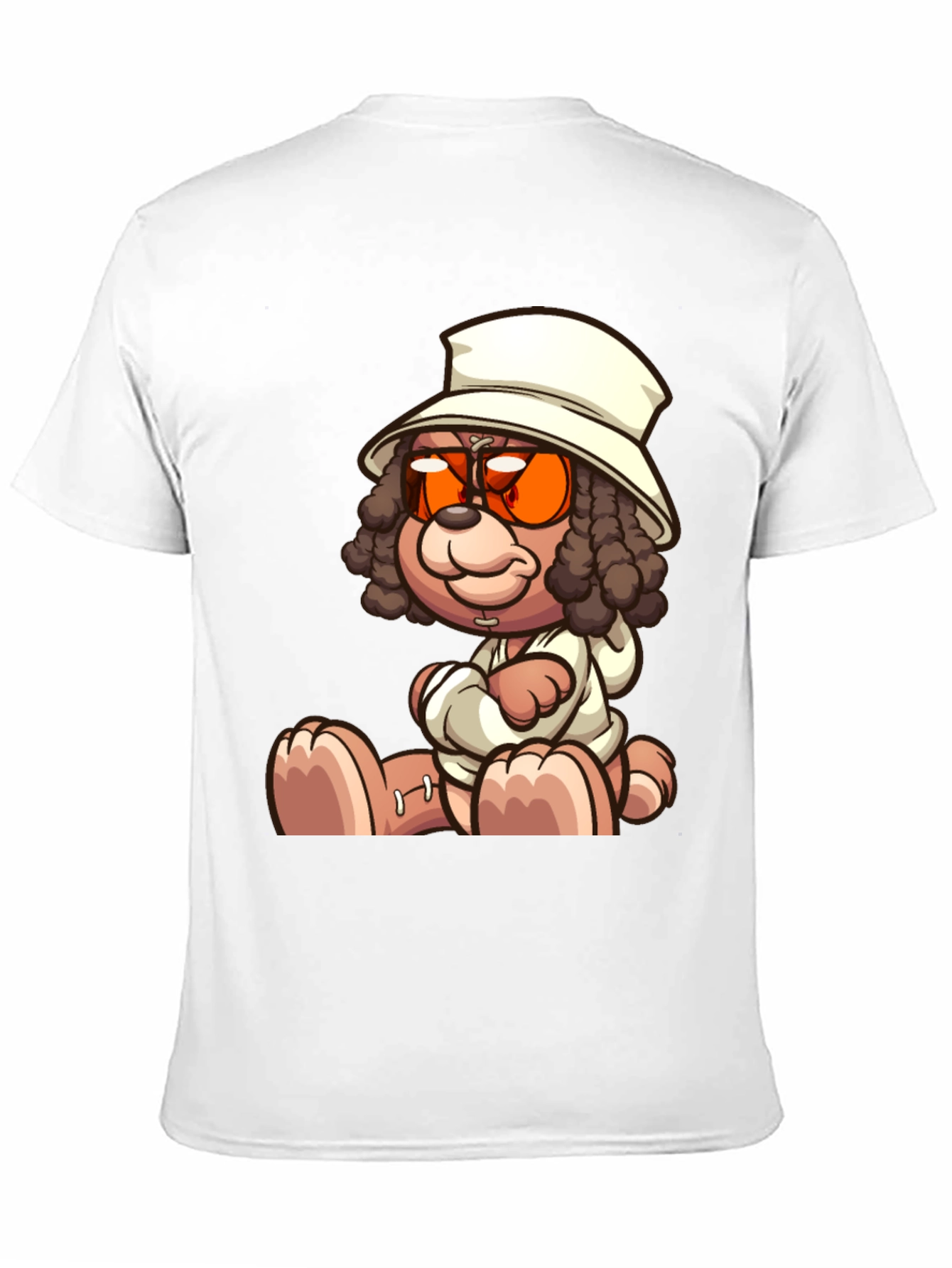 Cartoon Teddy Bear Graphic Black T-Shirt