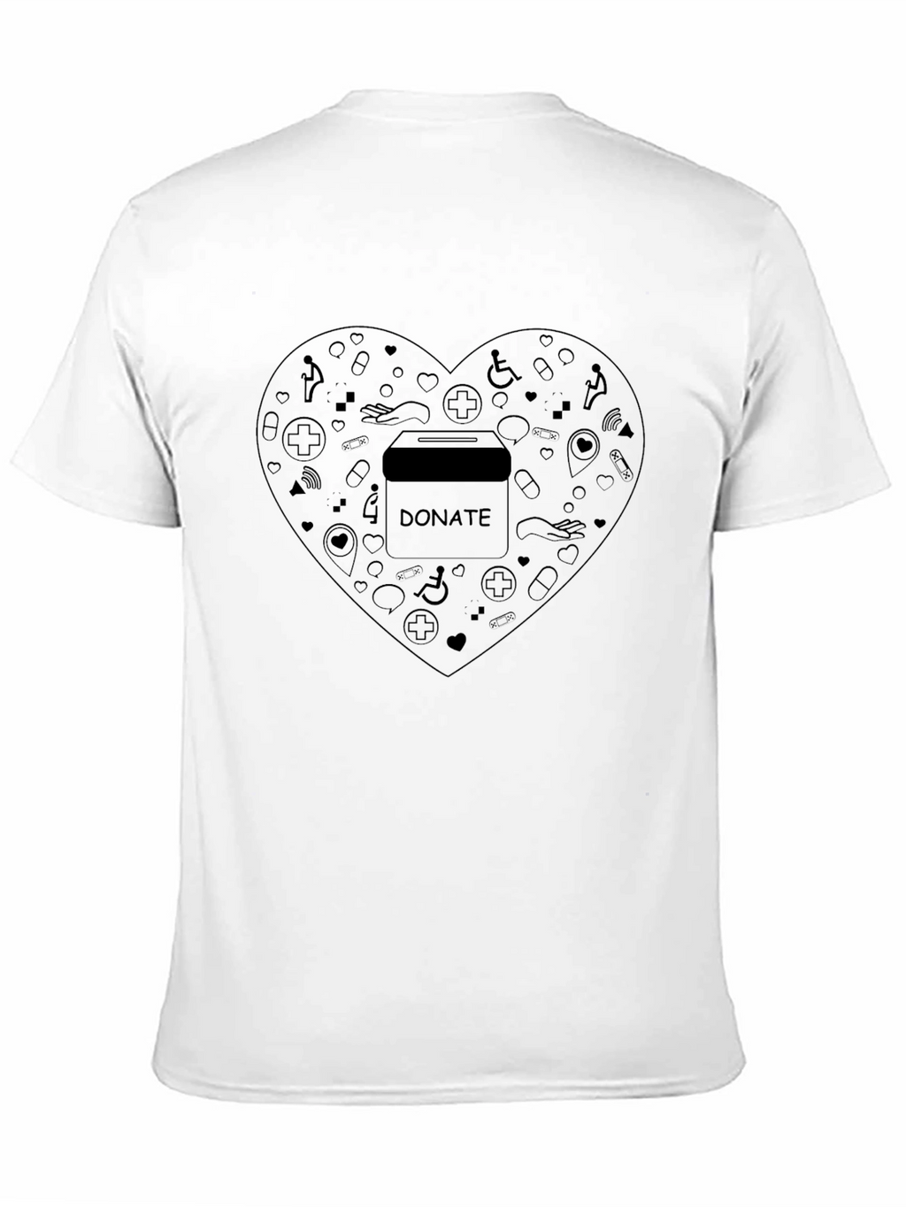 Donate Heart Graphic Tee - Black
