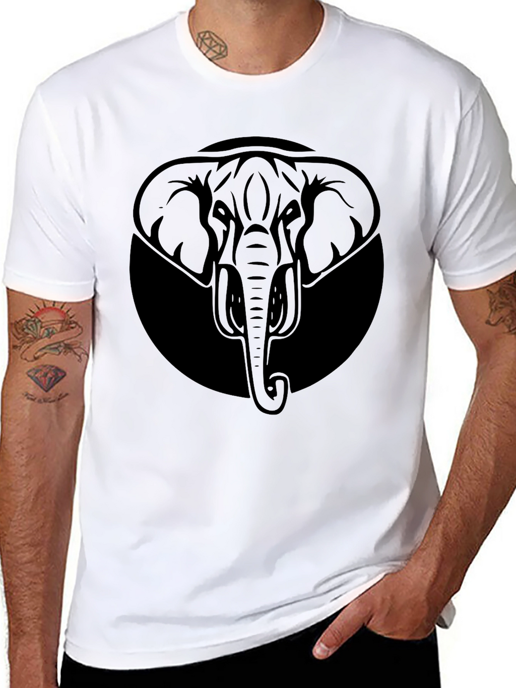 Elephant Graphic T-Shirt - Black