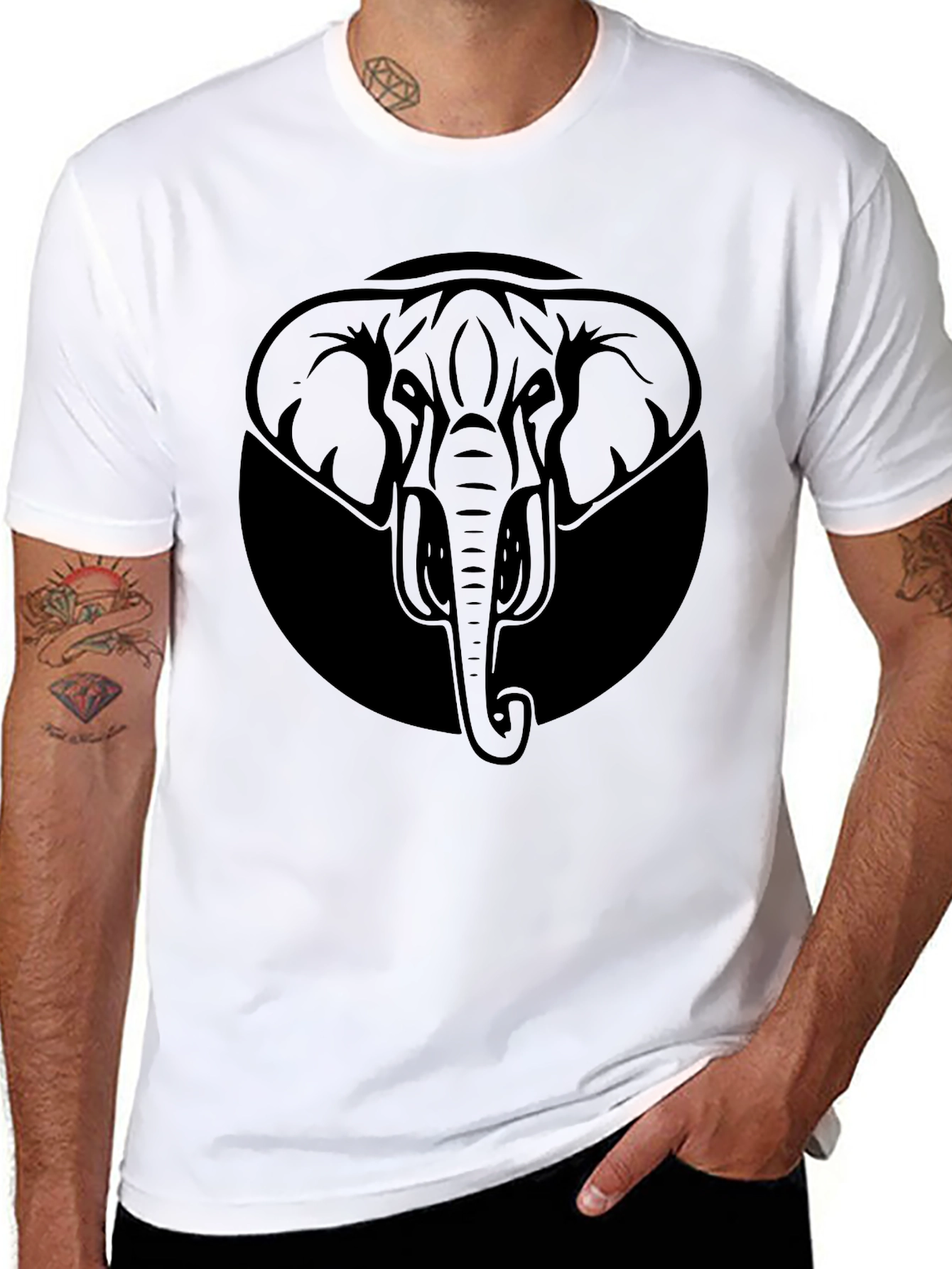 Elephant Graphic T-Shirt - Black