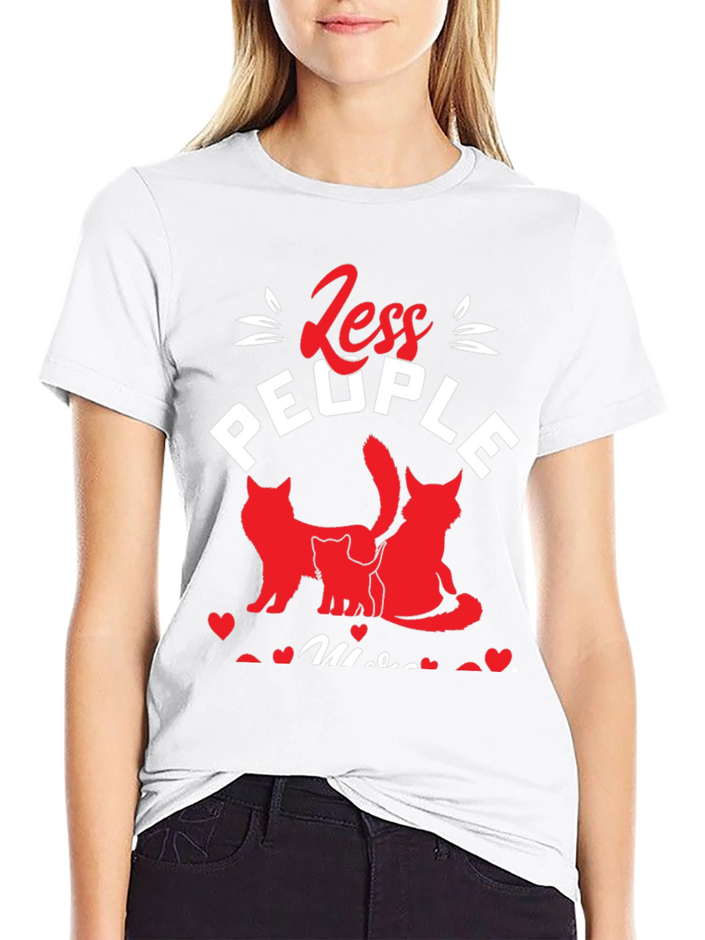Less People More Cats Graphic T-Shirt