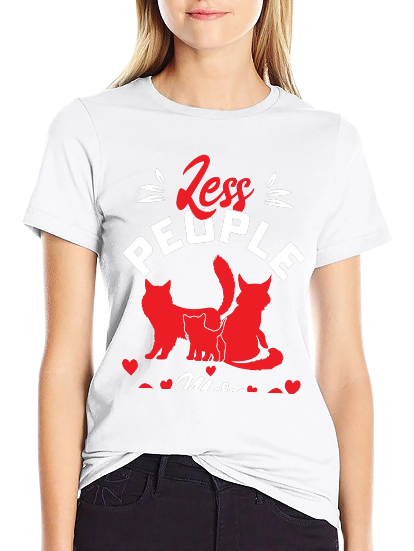 Less People More Cats Graphic T-Shirt