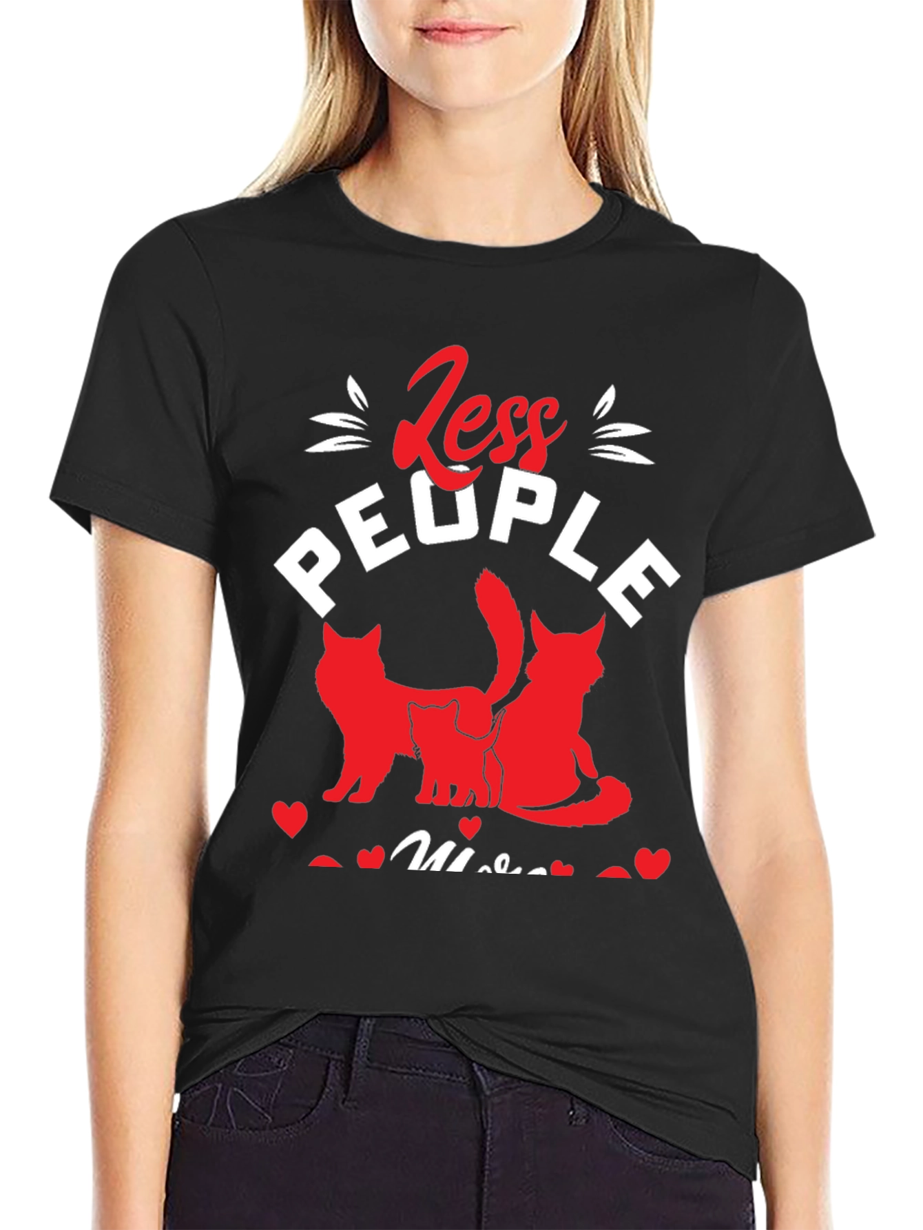 Less People More Cats Graphic T-Shirt