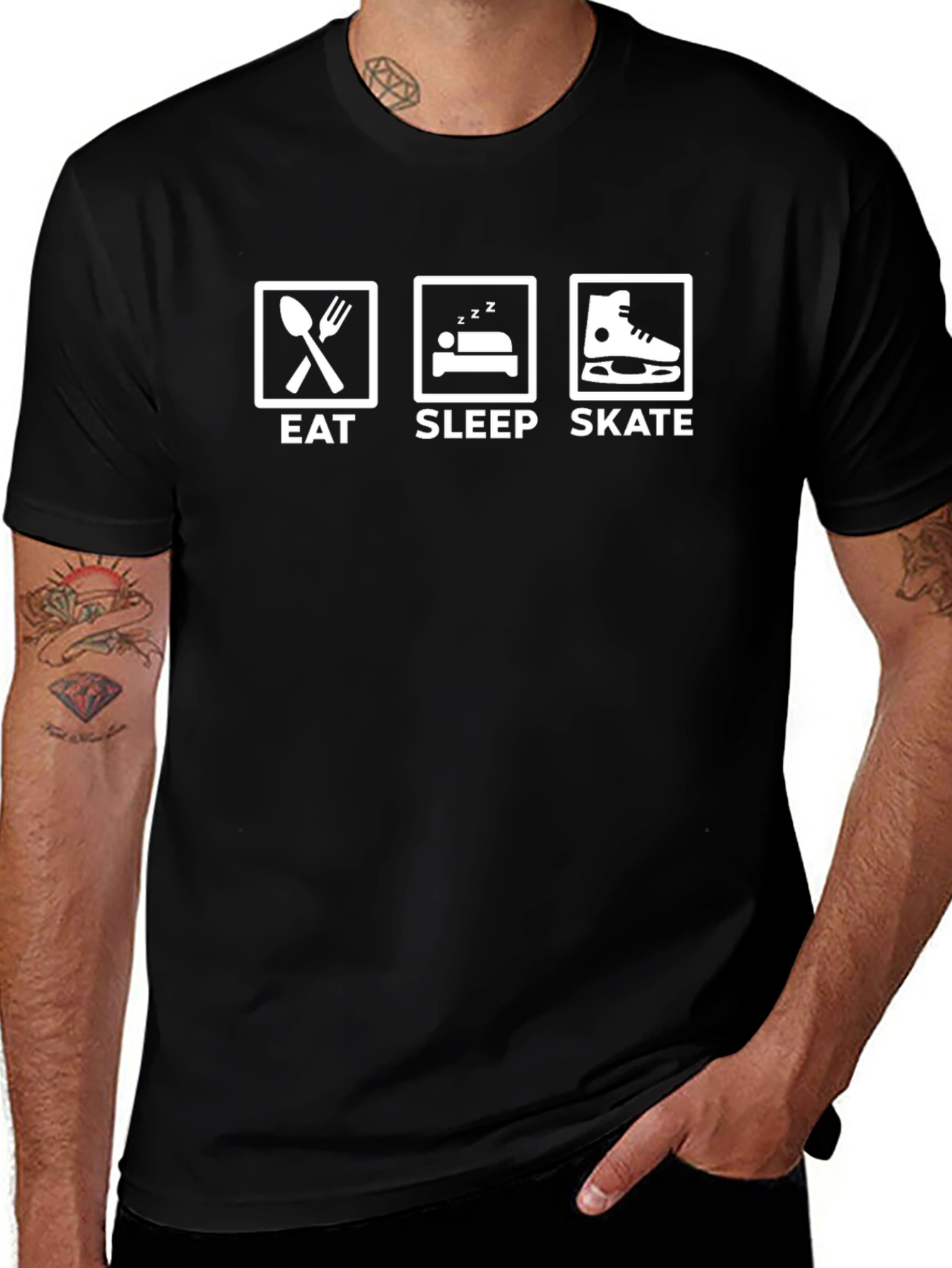 Eat Sleep Skate T-Shirt - Black Graphic Tee