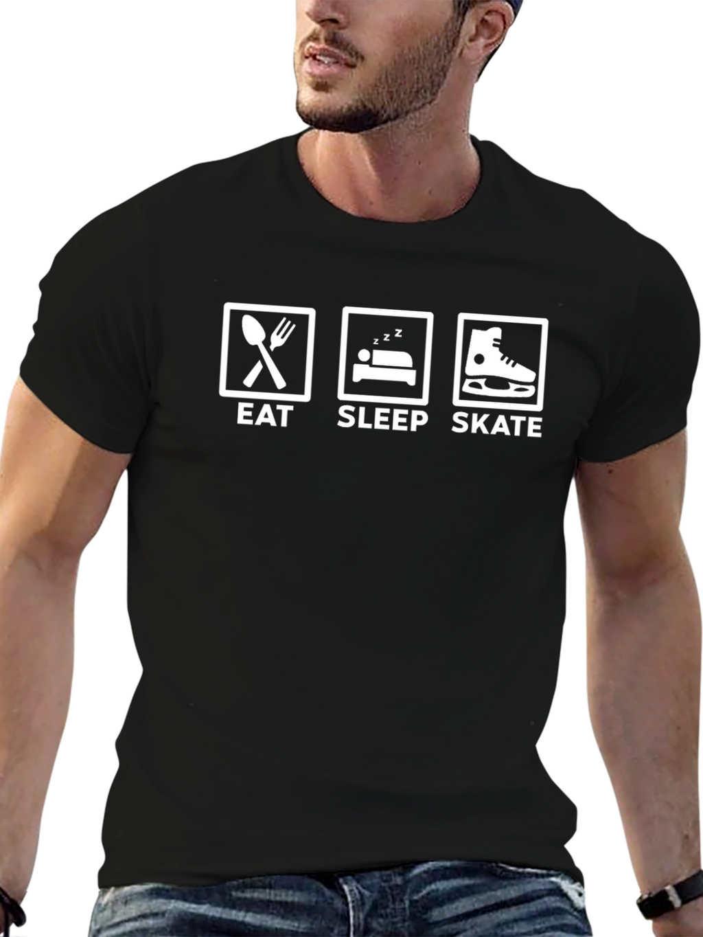 Eat Sleep Skate T-Shirt - Black Graphic Tee