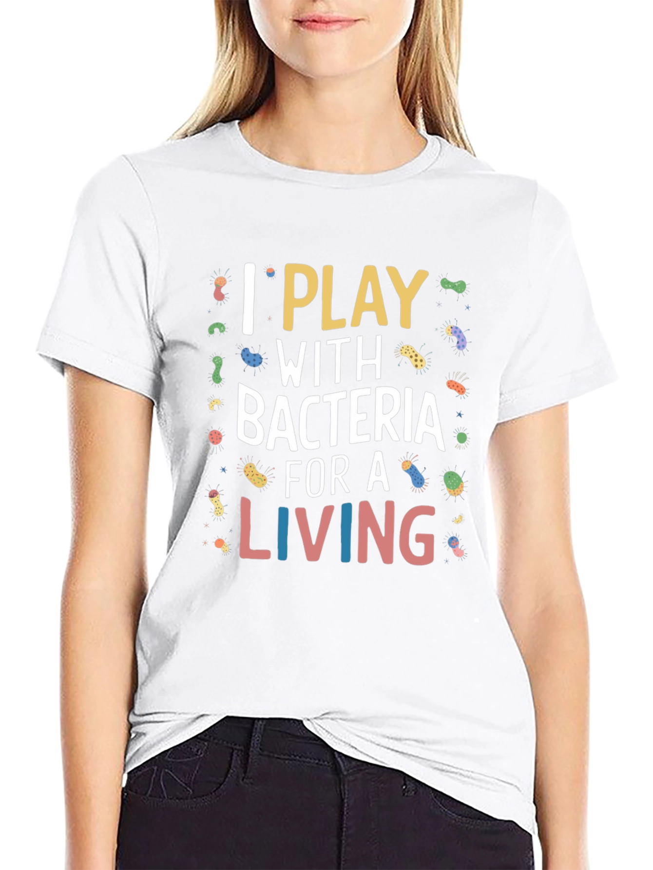 I Play With Bacteria Black Graphic Tee