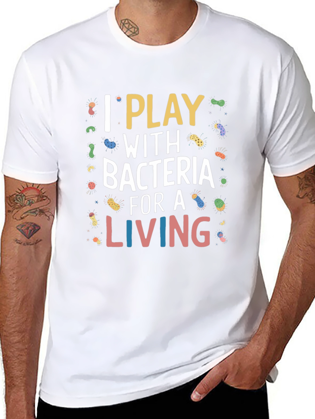 I Play With Bacteria Black Graphic Tee