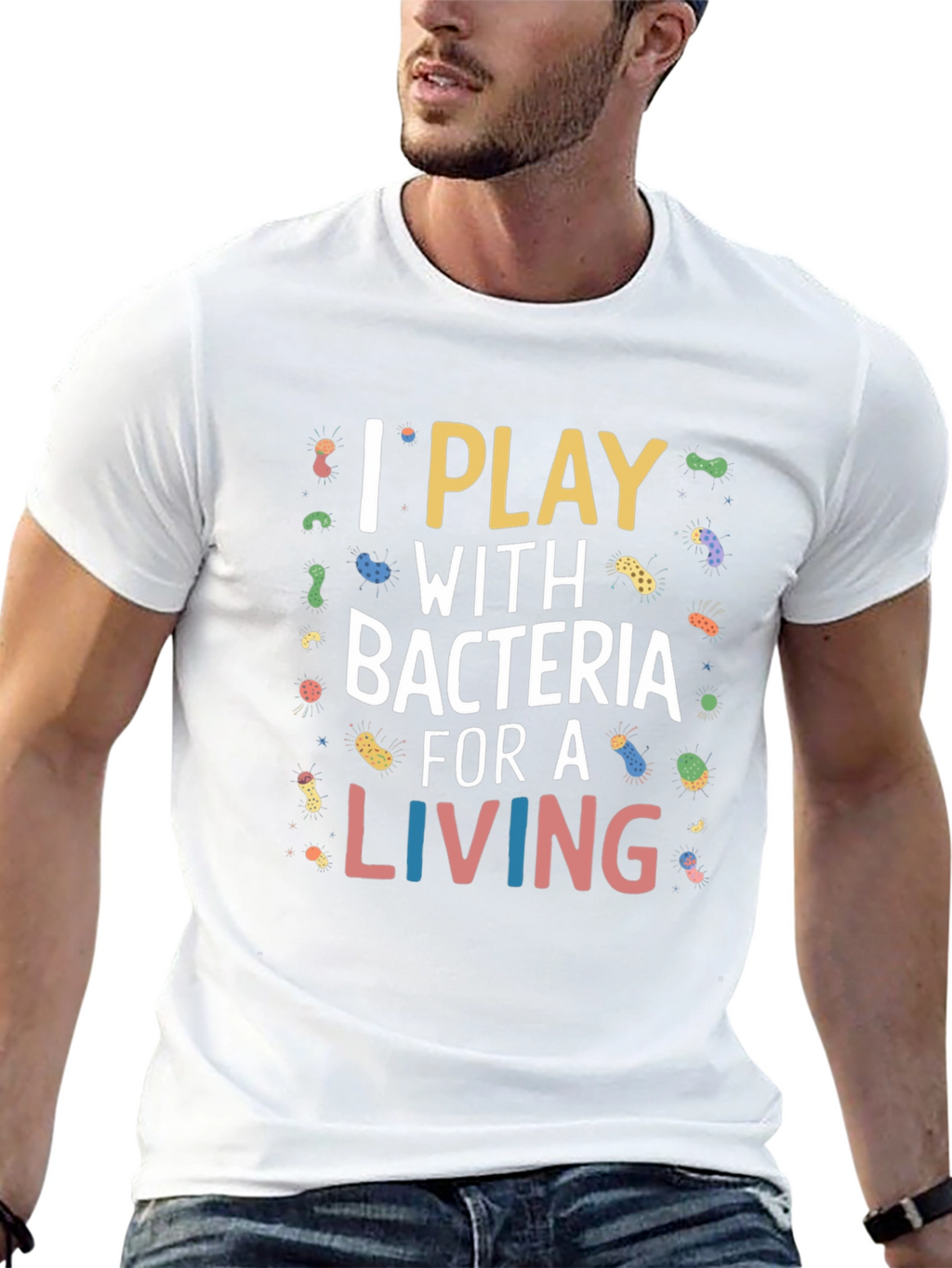 I Play With Bacteria Black Graphic Tee