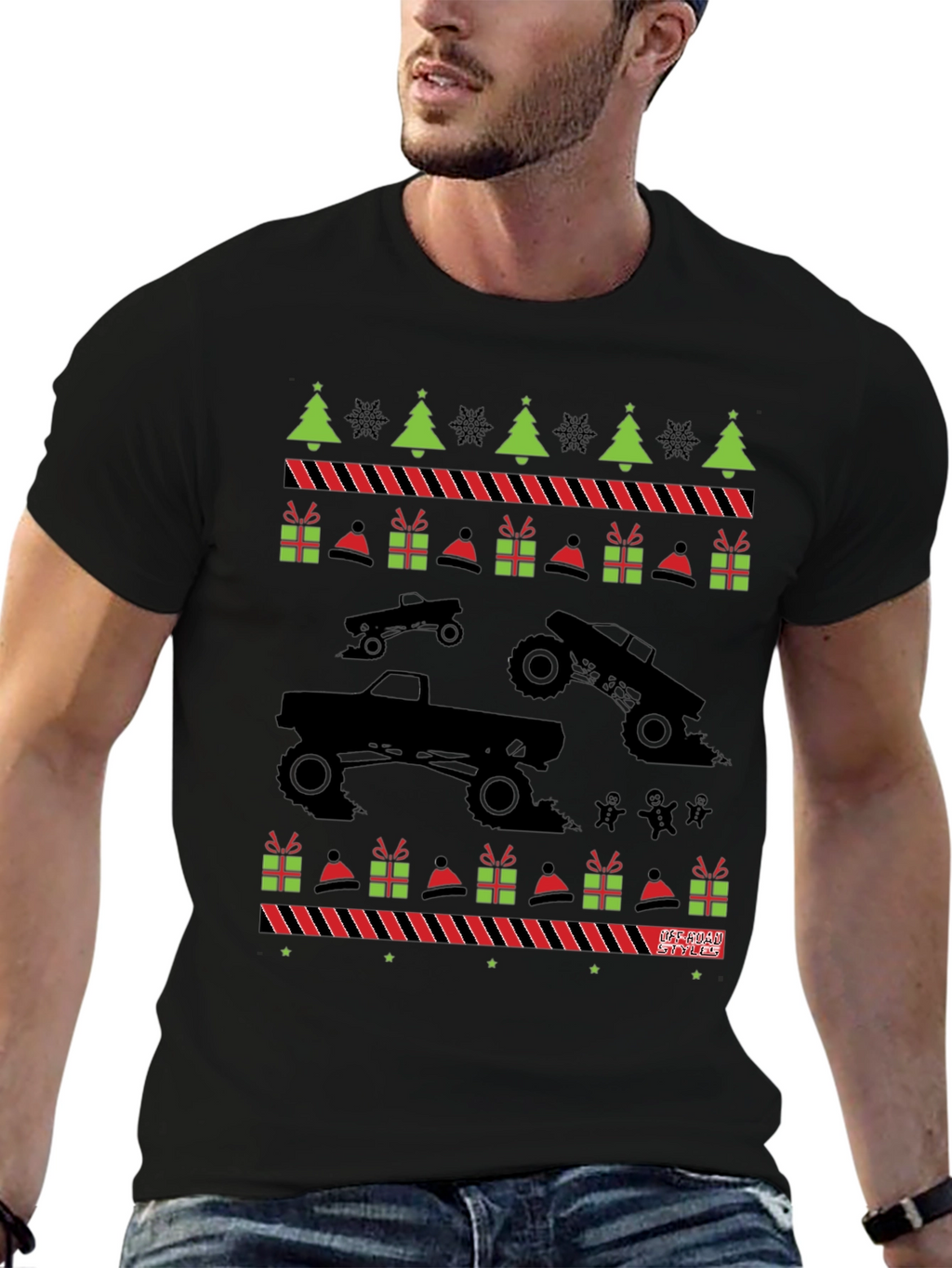 Monster Truck Ugly Christmas Sweater T-Shirt