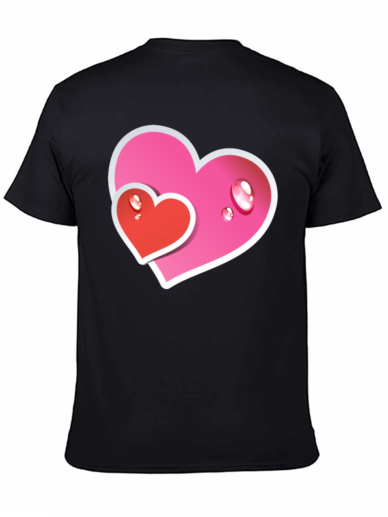 Heart Graphic Tee - Black Casual T-Shirt