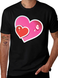 Heart Graphic Tee - Black Casual T-Shirt