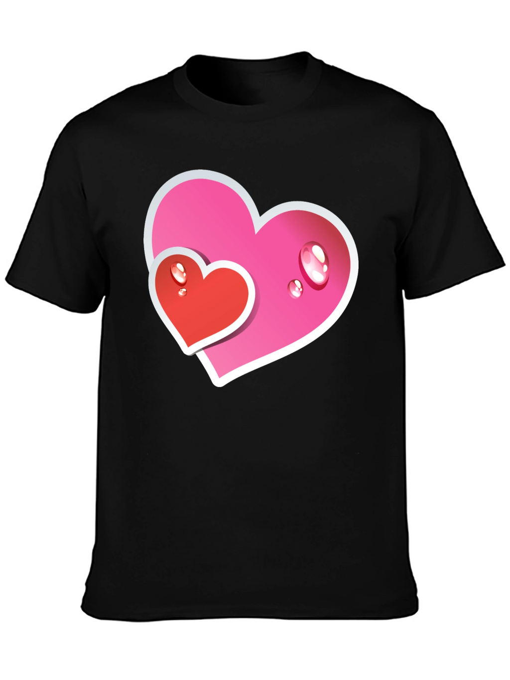 Heart Graphic Tee - Black Casual T-Shirt