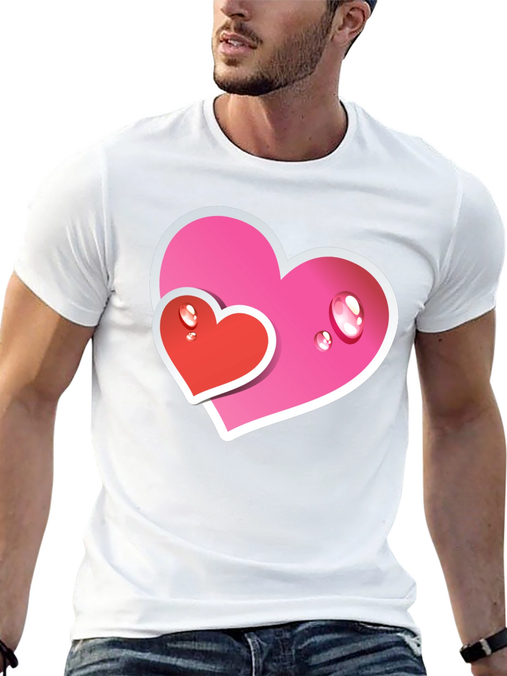 Heart Graphic Tee - Black Casual T-Shirt