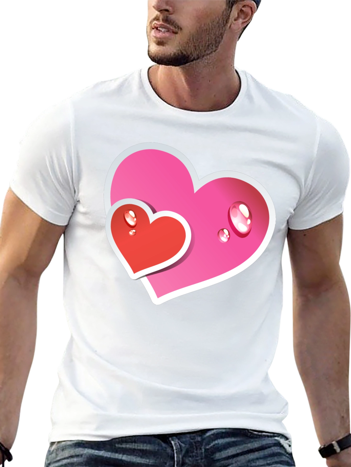 Heart Graphic Tee - Black Casual T-Shirt