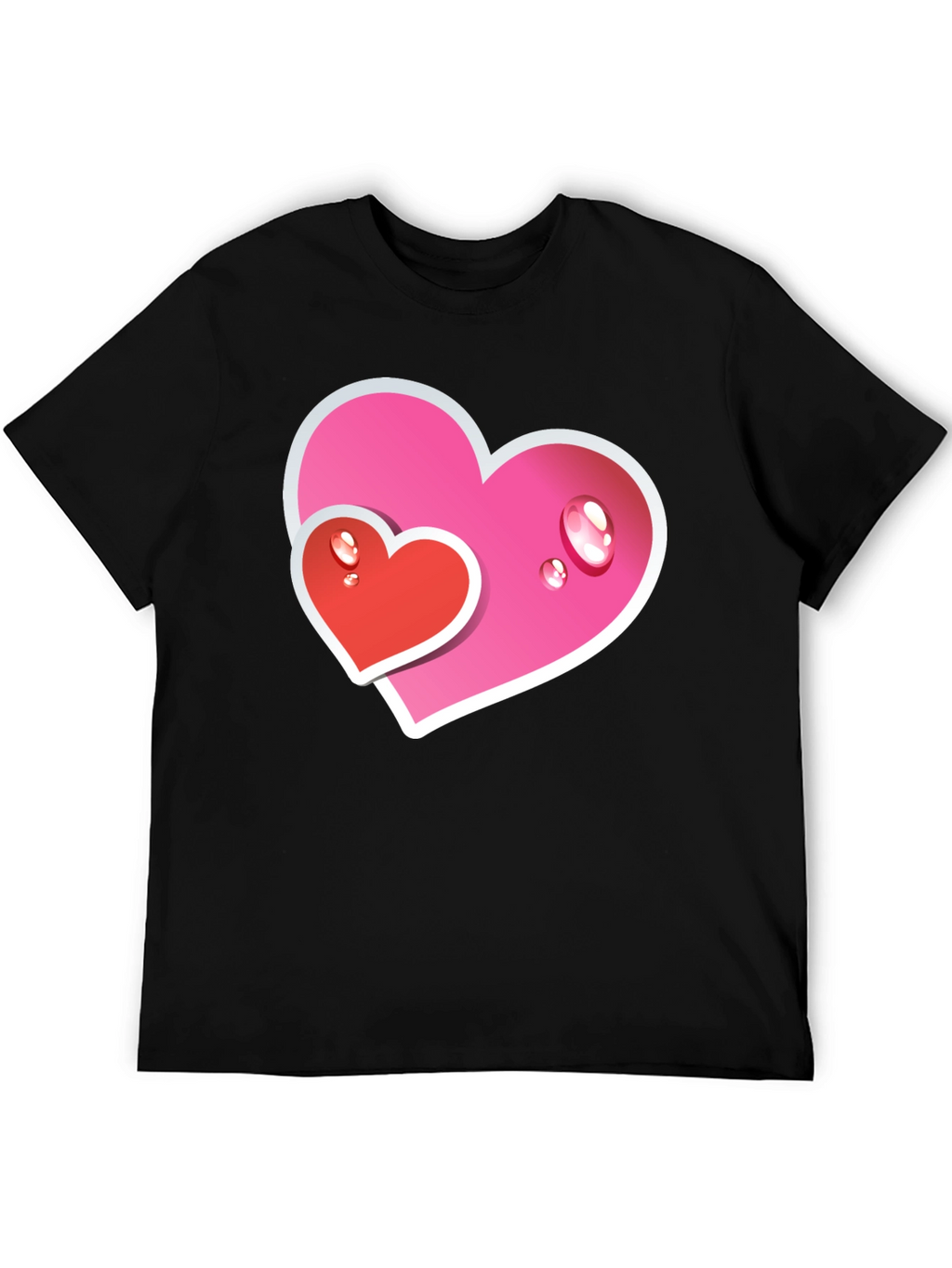 Heart Graphic Tee - Black Casual T-Shirt