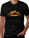Summer Nights Bonfire Lights Black T-Shirt