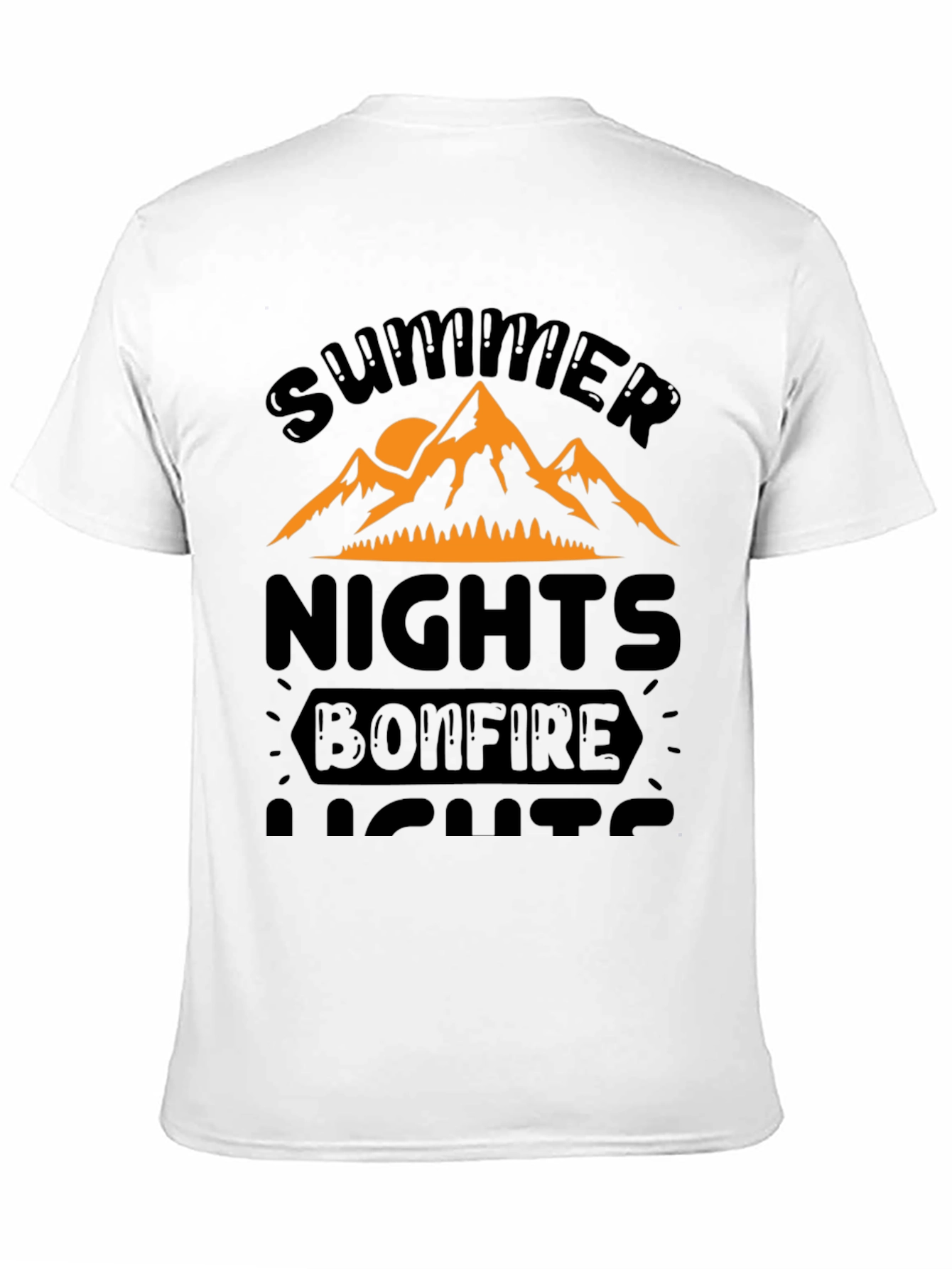 Summer Nights Bonfire Lights Black T-Shirt