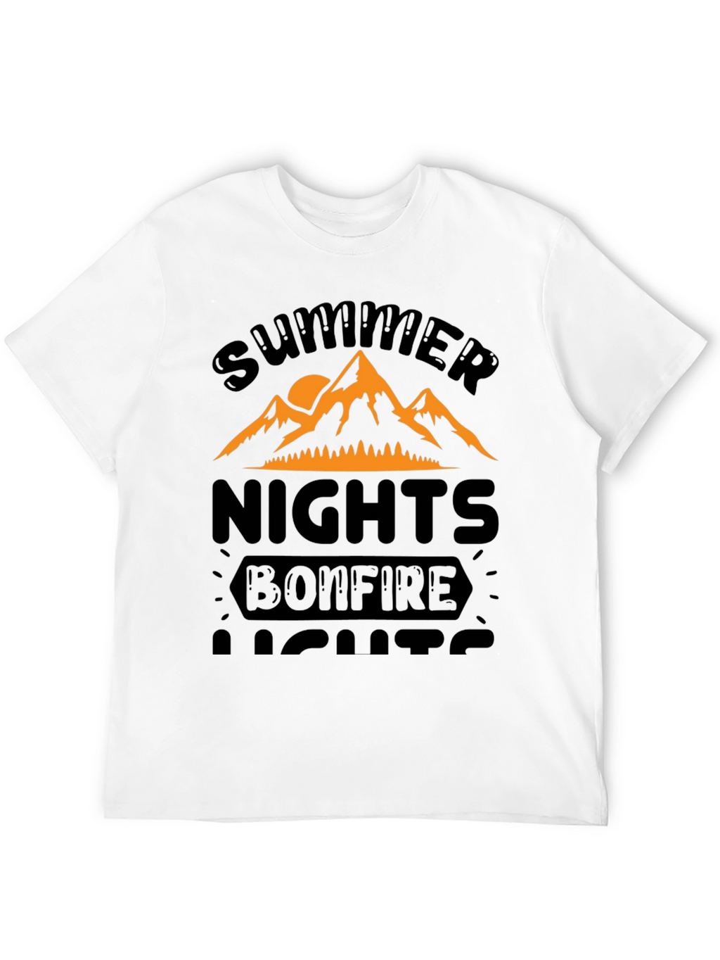 Summer Nights Bonfire Lights Black T-Shirt