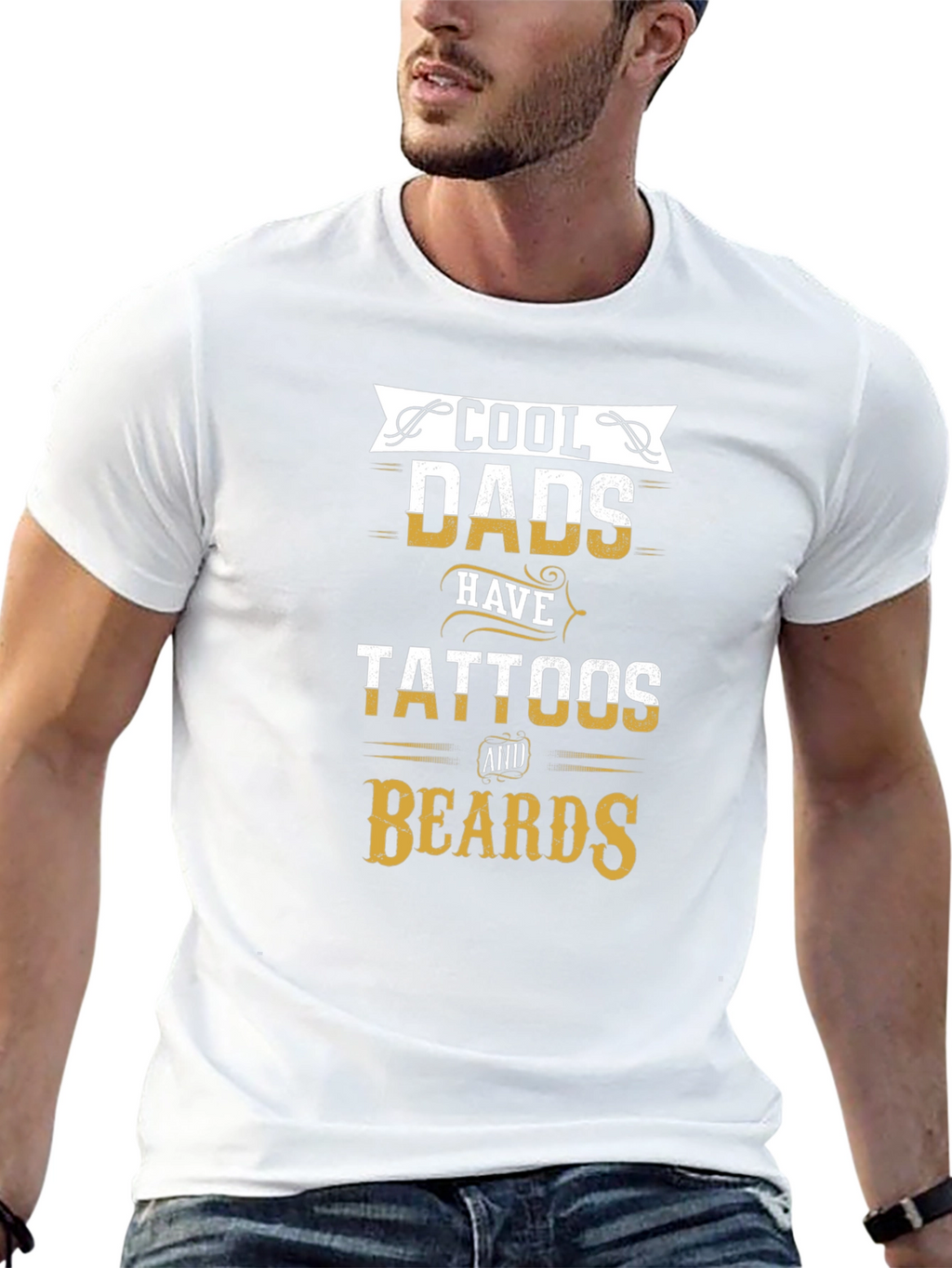 Cool Dads Tattoos & Beards Graphic Tee