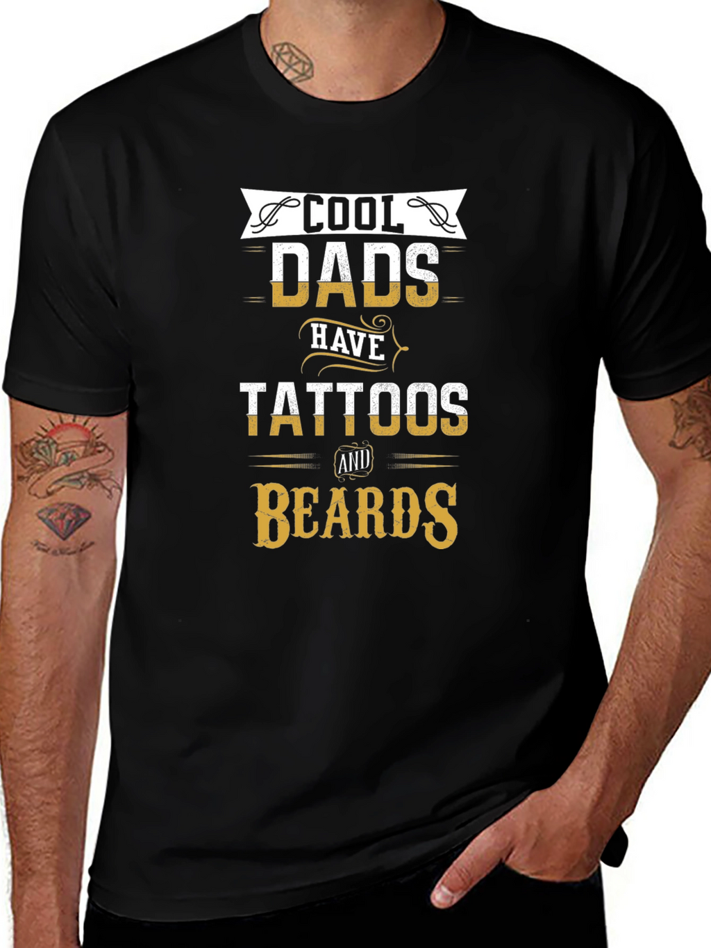 Cool Dads Tattoos & Beards Graphic Tee