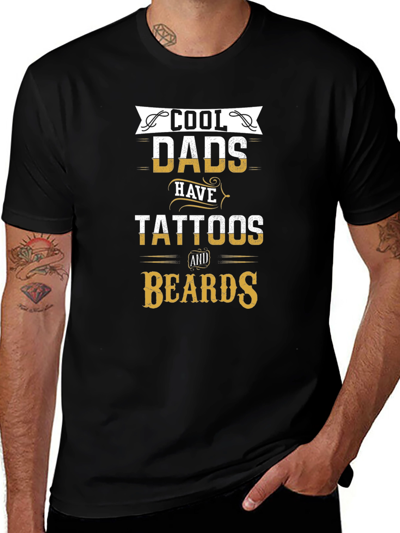 Cool Dads Tattoos & Beards Graphic Tee