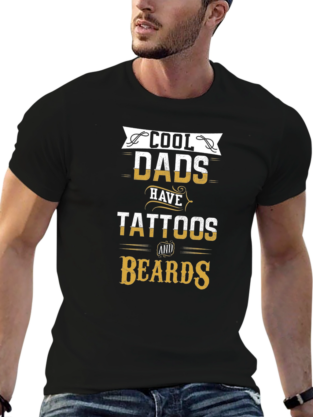 Cool Dads Tattoos & Beards Graphic Tee