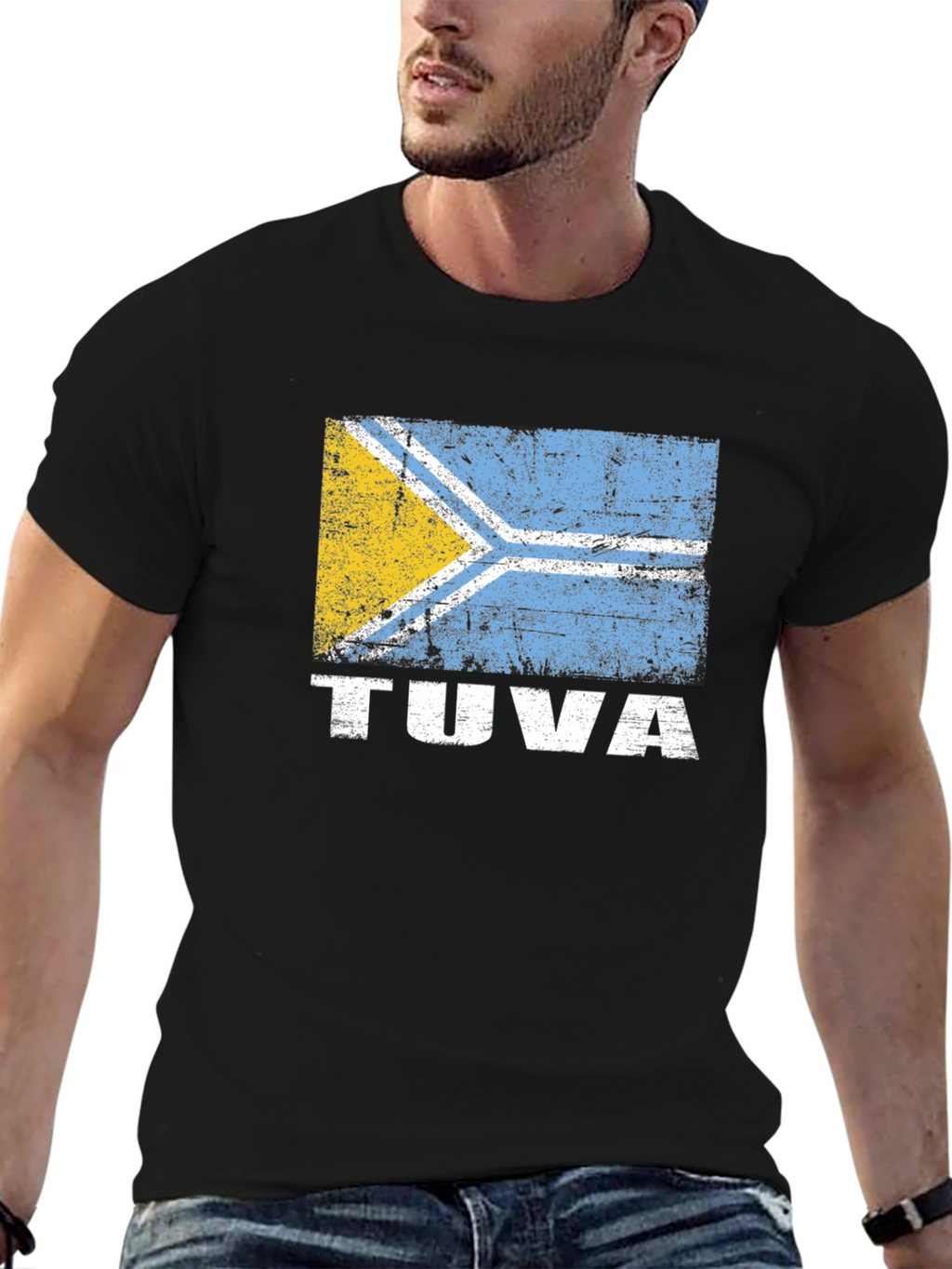 Tuva Flag Graphic T-Shirt - Black