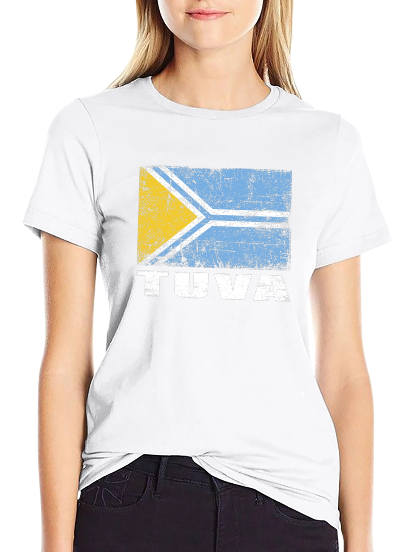 Tuva Flag Graphic T-Shirt - Black
