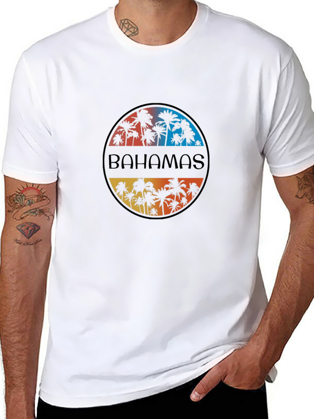 Bahamas Palm Tree T-Shirt - Island Vacation Style